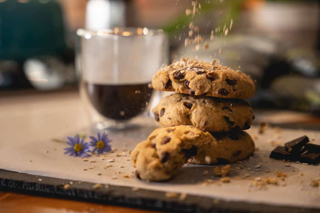 cookies with chocolate on a plate