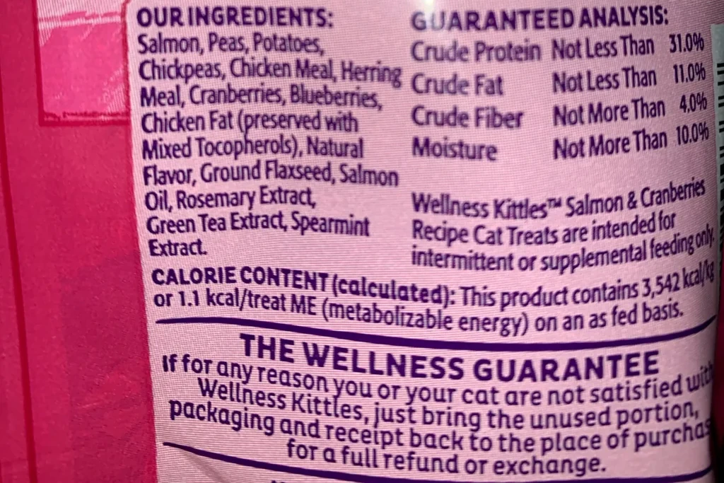 welness cat food product ingredients list