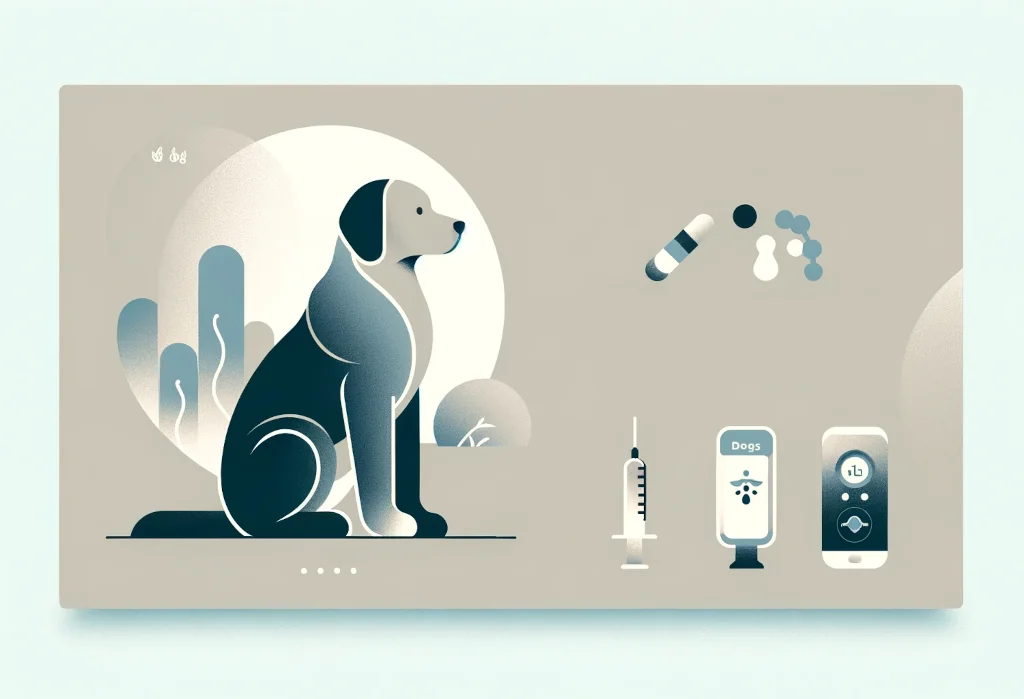 dog with diabetes care icon, symbolizing treatment management