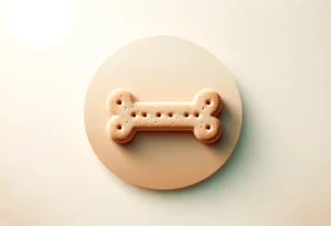 Minimalistic edible chew toy for dogs on a light background