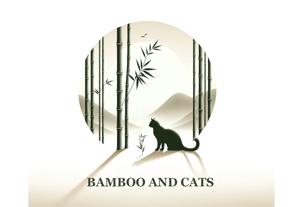 Bamboo stalk and cat silhouette, symbolizing pet safety