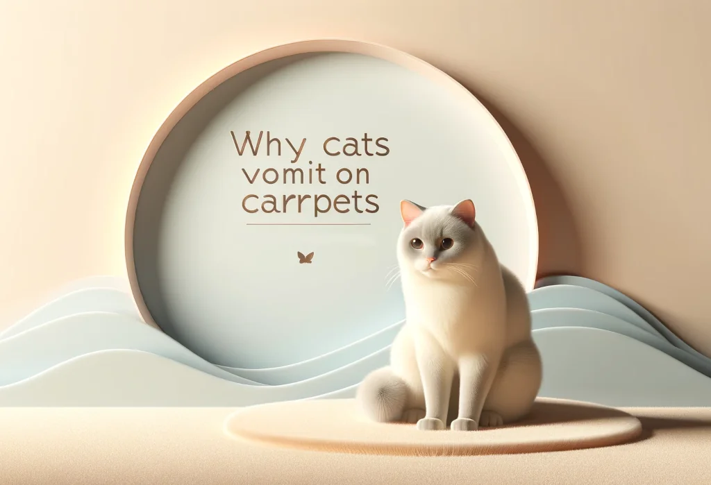 Cat sitting calmly on a patterned carpet, conveying care and concern