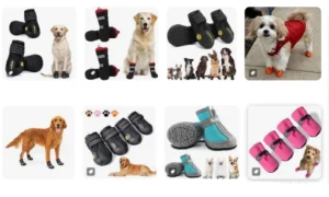 various types of dog boot products