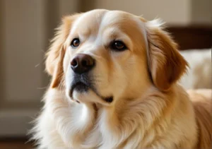 a close up of a dog's face, looking at the camera