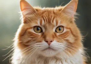 a close up of a cat's face with a blury background