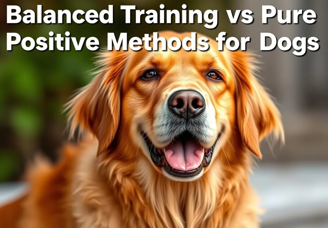 a dog with its mouth open and the words balanced training vs presitive methods for dogs