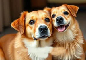 two dogs are looking at the camera with their mouths open and the capt reads, grad types