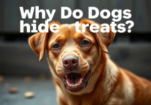 a brown dog with its mouth open and the words why do dogs hide treats?