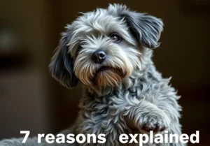 a small dog sitting on top of a table with the words 7 reasons explained