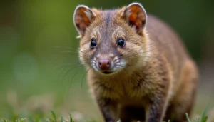 small shrew rodent standing on the grass