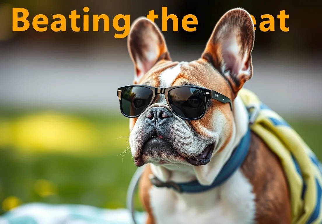 a dog wearing sunglasses and a yellow vest with the words,'being at '